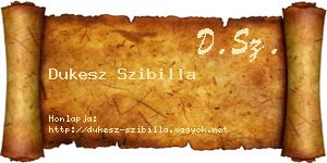 Dukesz Szibilla névjegykártya